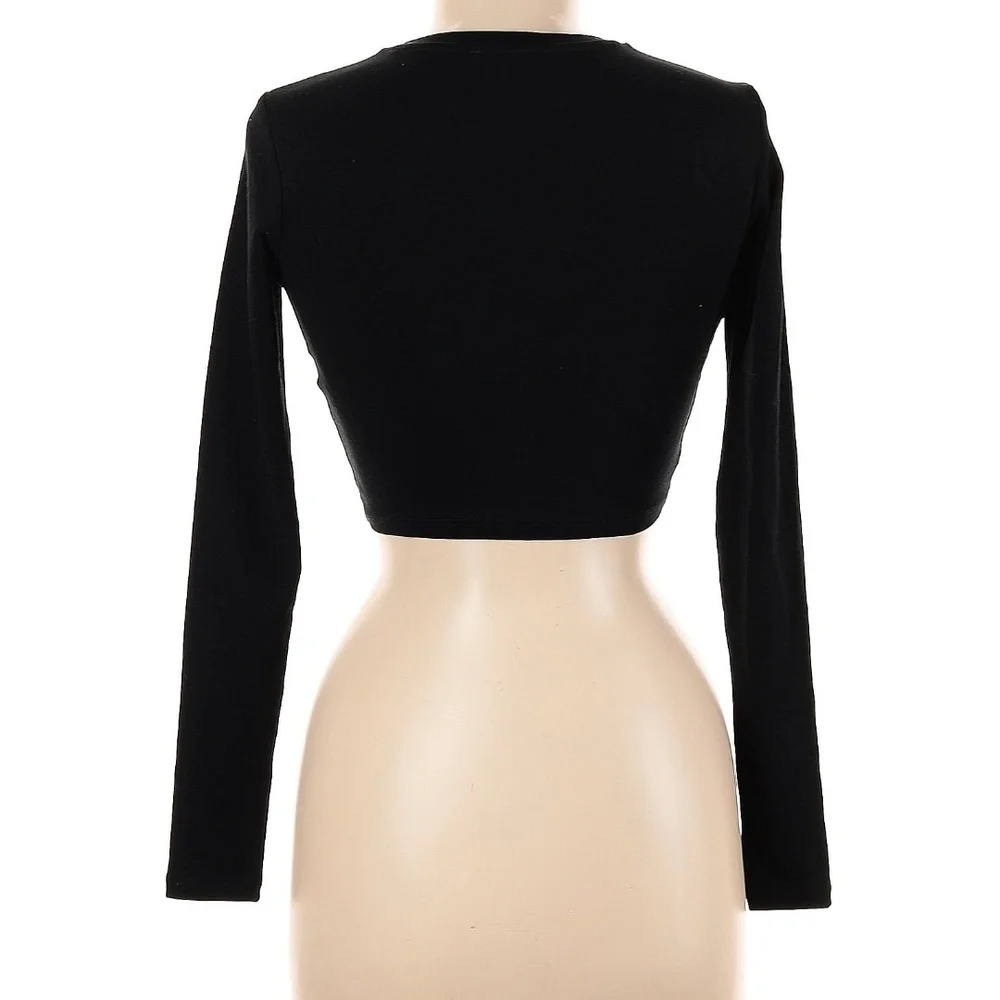 Zara Cotton Long Sleeve Crop Top - M